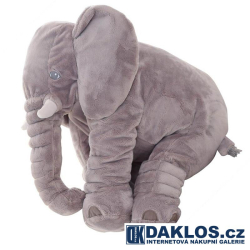 Velký gigantický - 60 cm - plyšový šedý slon