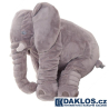 Velký gigantický - 60 cm - plyšový šedý slon