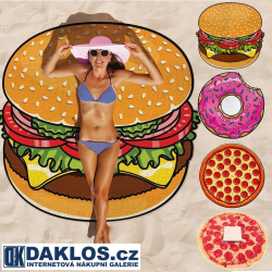 Osuška / Podložka - Hamburger / Pizza / Nakousnutý donut / americká kobliha