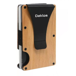 DAKLOS Wood RFID dřevěná mini peněženka s klipem javor