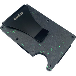 DAKLOS Carbon RFID karbonová mini peněženka s klipem černo zelená