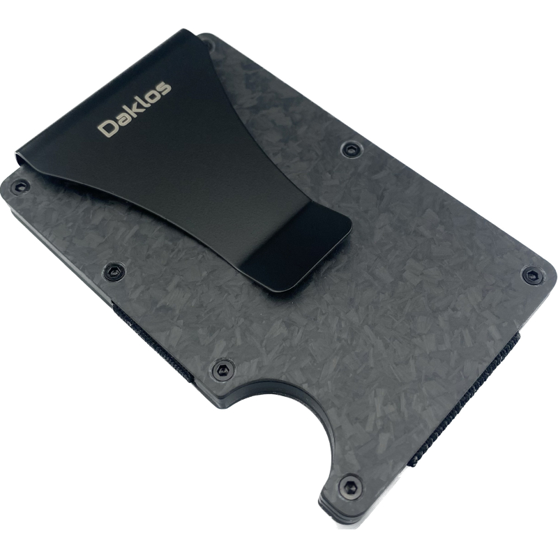 DAKLOS Carbon RFID karbonová mini peněženka s klipem černá