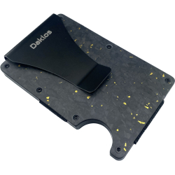 DAKLOS Carbon RFID karbonová mini peněženka s klipem černo žlutá