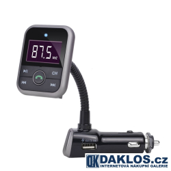 Bluetooth FM transmitter / Nabíjčka 2.1A s LCD displejem do auta / MP3 / 12 V s dálkovým ovladačem / Hands-free