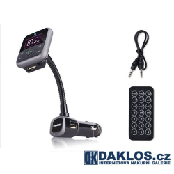 Bluetooth FM transmitter / Nabíjčka 2.1A s LCD displejem do auta / MP3 / 12 V s dálkovým ovladačem / Hands-free