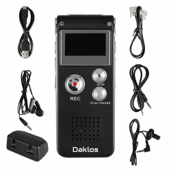 Profesionální diktafon (hlasový záznamník) 8 GB / nahrávání hlasu / zvuku a telefonních hovorů