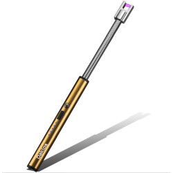 Dlouhý Flexibilní Nabíjecí Plazmový Zapalovač na svíčky a krb - Zlatá