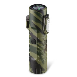 Plazmový nabíjecí voděodolný větruodolný elektrický zapalovač s kompasem a LED světlem v dárkové krabičce - vojenský / armádní
