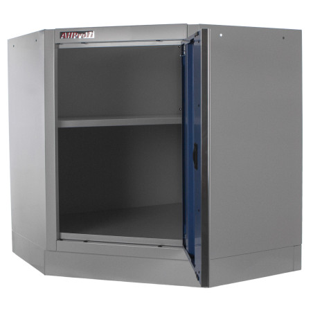  Celokovová rohová dílenská skříňka PROFI BLUE jednokřídlá - MTGC1300B