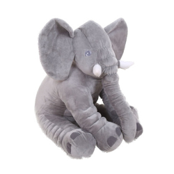Velký plyšový šedý slon - 40 cm - šedý
