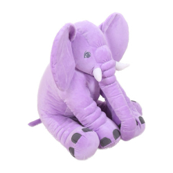 Plyšový šedý slon - 30 cm - fialový