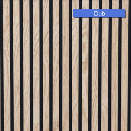 Odhlučňovací akustický protihlukový panel - přírodní dub - 2400 x 600 x 21 mm