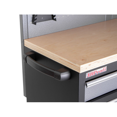 Mobilní pracovní stůl s děrovanou deskou a horními skříňkami - AH1371A