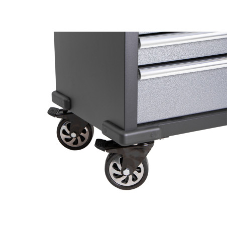 Mobilní pracovní stůl s děrovanou deskou a horními skříňkami - AH1371A