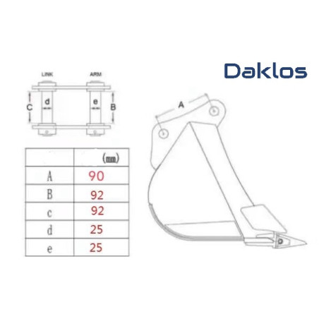 Prosévací (písečná) lžíce 600 mm pro minibagr 1t 1.2t 1.4t 1.6t 1.8t 2t