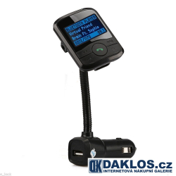 Bluetooth FM transmitter / Nabíječka s LCD displejem do auta / MP3 / 12 V s dálkovým ovladačem / Hands-free