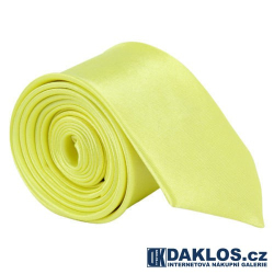 Luxusní zářivě žlutá kravata - hedvábí / polyester