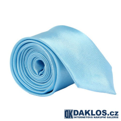 Luxusní světle modrá kravata - hedvábí / polyester