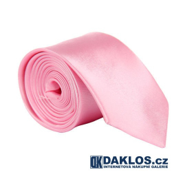 Luxusní růžová kravata - hedvábí / polyester