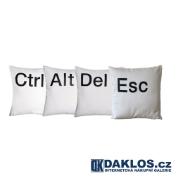 Ctrl Alt Del Esc potah na polštář 100% bavlna - 40 cm x 40 cm
