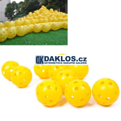 Tréninkové plastové golfové míčky - žluté - 5 kusů