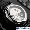 Luxusní černé hodinky WINNER s modrými ručičkami a průhledným ciferníkem - automatické