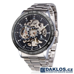 Luxusní stříbrné hodinky LK Colouring s průhledným ciferníkem - automatické