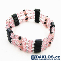 Luxusní magnetický náramek / náhrdelník Hematit - OKO - růžový