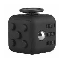Uklidňující Fidget Cube proti stresu / Antistresová kostka - černo černá