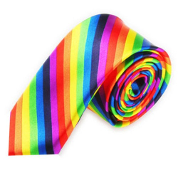Luxusní úzká kravata barevná DUHA