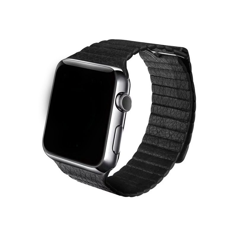 Samurrai kožený magnetický řemínek na Apple Watch - černý, Šířka hodinek 42 / 44 mm