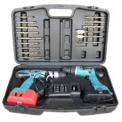 Set AKU vrtačky a šroubováku s vrtáky