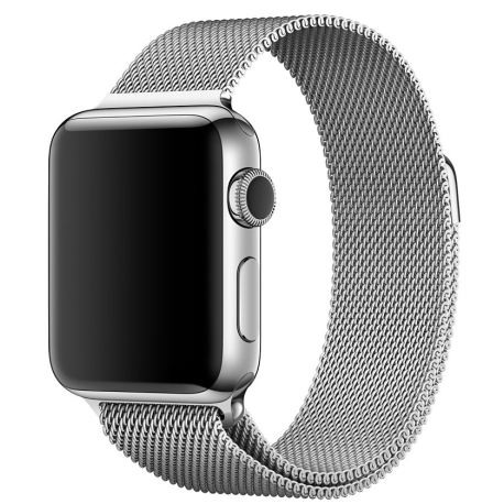 Nerezový ocelový pásek na Apple Watch - Stříbrný