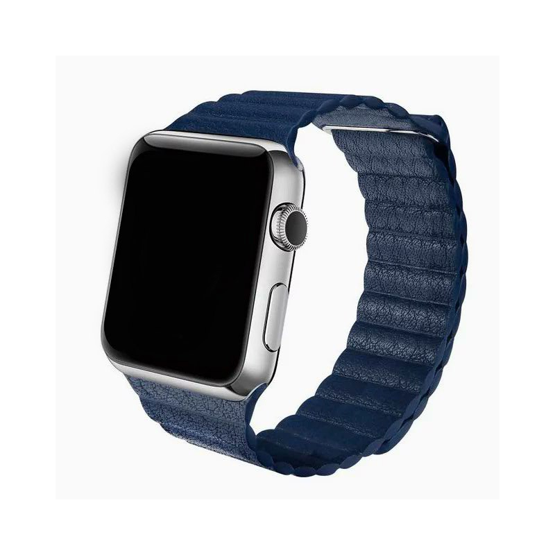 Samurrai kožený magnetický řemínek na Apple Watch - modrý, Šířka hodinek 38 / 40 mm