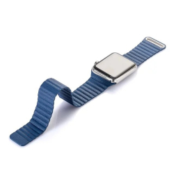 Kožený elegantní pásek na Apple Watch  - modrý 