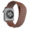 Kožený elegantní pásek na Apple Watch  -  hnědý