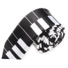 Luxusní úzká kravata černo bílá - klávesy / piano
