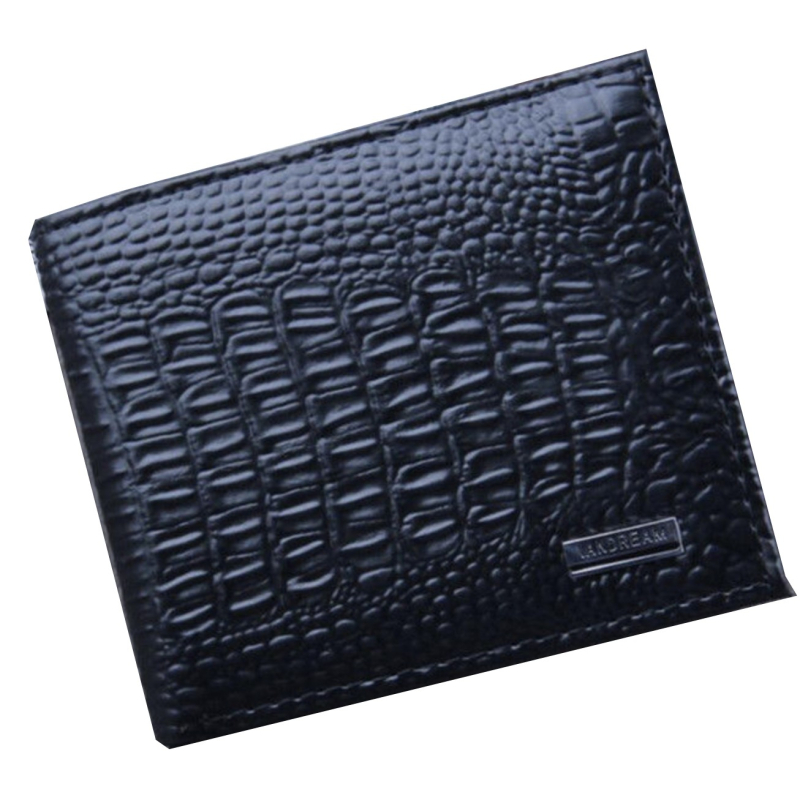 Pánská stylová peněženka se vzorem krokodýlí kůže, Barva Černá
