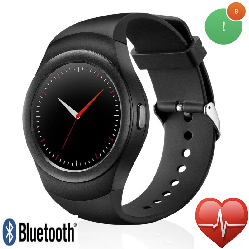 Samurrai TORA stylové chytré hodinky s monitorem srdečního tepu, Barva Černá