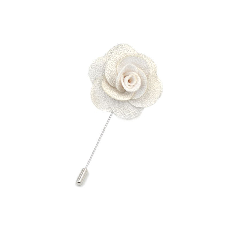 Brož, jehlice ve tvaru růže, Barva Bílá