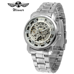 Luxusní automatické hodinky WINNER Emperor ve stříbrném provedení 