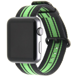 Sportovní nylonový řemínek na Apple Watch - želený / černý