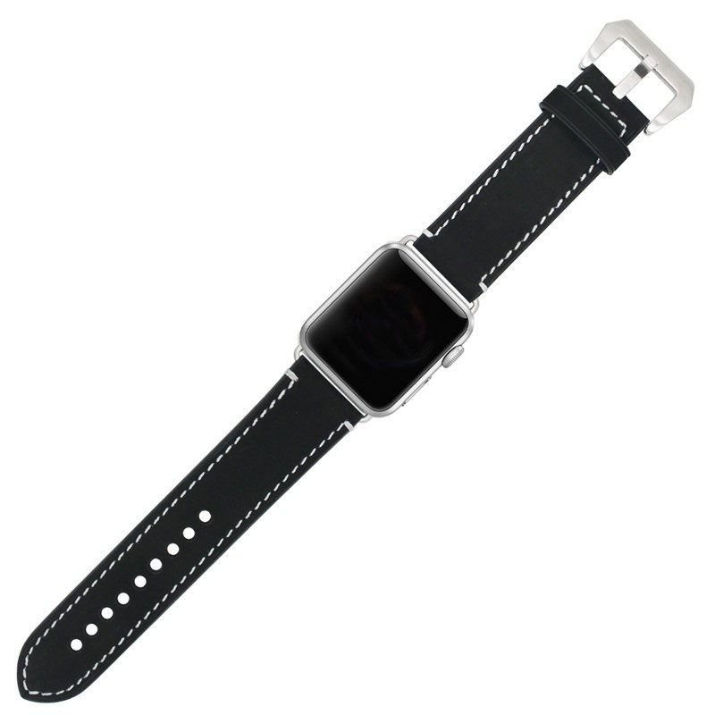Samurrai elegantní kožený řemínek na Apple Watch - černý, Šířka hodinek 38 / 40 mm