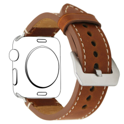 Elegantní kožený řemínek na Apple Watch - světle hnědý