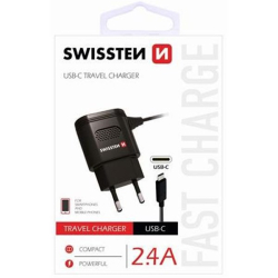 Síťová nabíječka SWISSTEN s USB-C konektorem a výstupním proudem 2,4 A