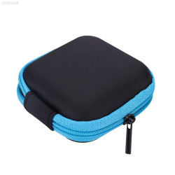 Elegantní obal nejen na sluchátka / kabel / peníze se zipem - černý / modrý