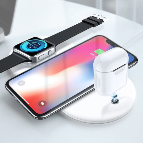 Luxusní podložka RAXFLY pro bezdrátové QI nabíjení Apple iPhone Watch AirPods