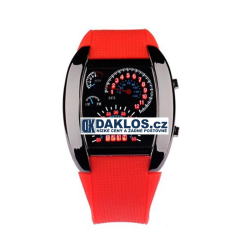 Digitální LED motoristické hodinky / styl tachometr