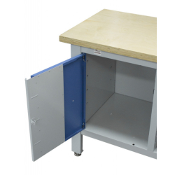 Pracovní stůl se třemi zásuvkami, skříňkou a policí - TSK7513-L