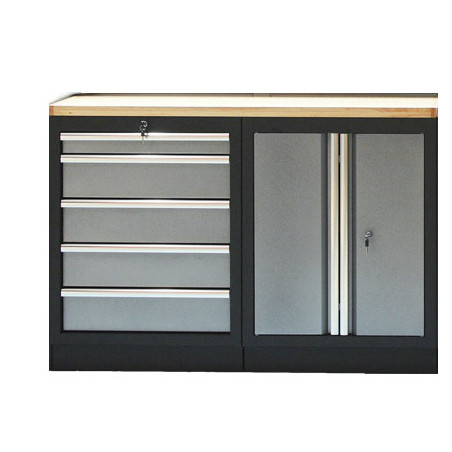 Sestava kvalitních PROFI dílenských skříněk s pracovní deskou - TGS1300BAL08 Grey